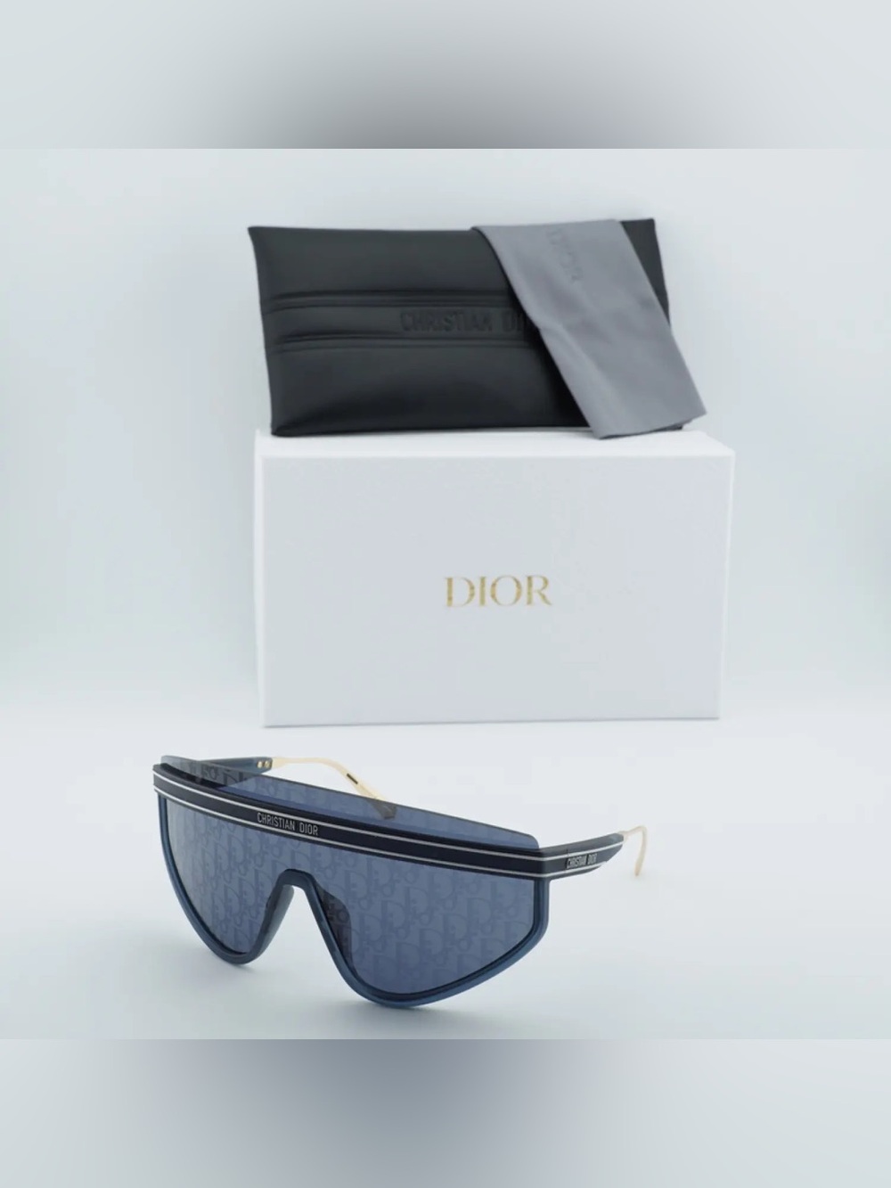 Dior DIORCLUB M2U 31B8 Matte Navy Blue/Silver Mirrored with Blue Dior Oblique - Picture 3 of 4
